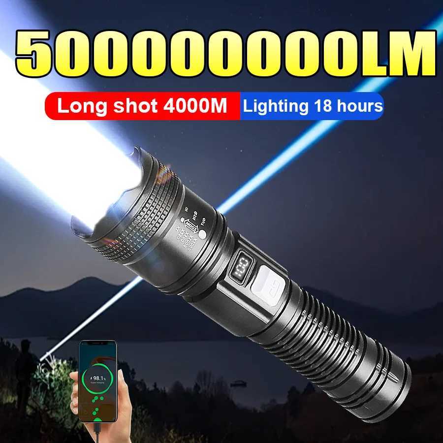 Flashlights 2026 NEW 500000000LM Most Powerful D Flashlights Ultra Bright 4000M Torch Light Portab Lamp Outdoor Hunting Fishing LanternT261016