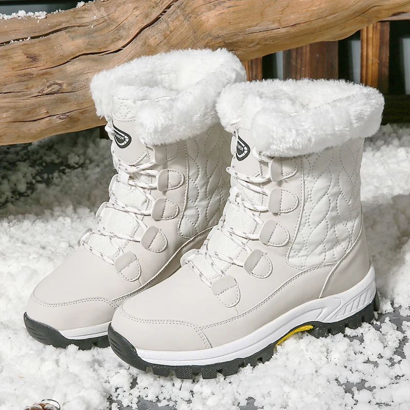 Moipheng Women Classic Snow Boots Winter Warm Shoes Handmade Platform Shoes Womens Boots Ankle Botas De Mujer Size 42 Booties 261016