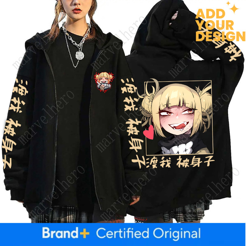 Men And Women Himiko Toga Anime Cosplay Hoodie Loose Zipper Pullovers Long Sleeve Sweatshirts Zip Tops Autumn Fashion Trendy