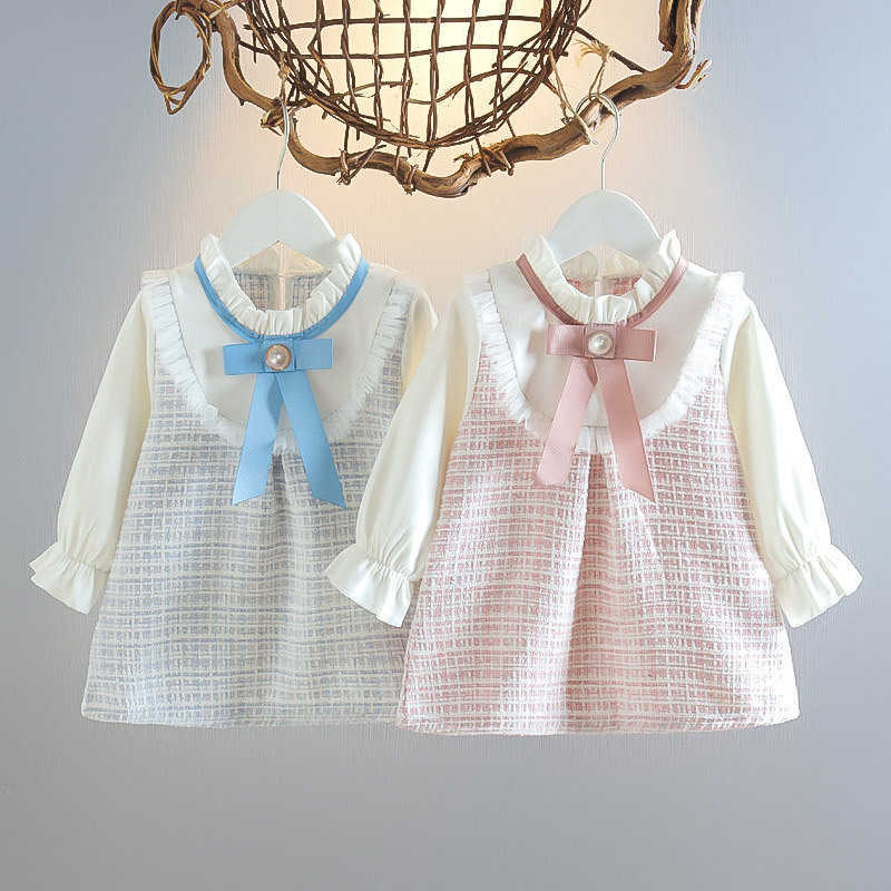 Vintage 6M-3Y Dresses For Girls Spring Autumn High Quty Baby Girl Clothing Fashion Clothes Newborns Princess Children's Dress S261016X83N