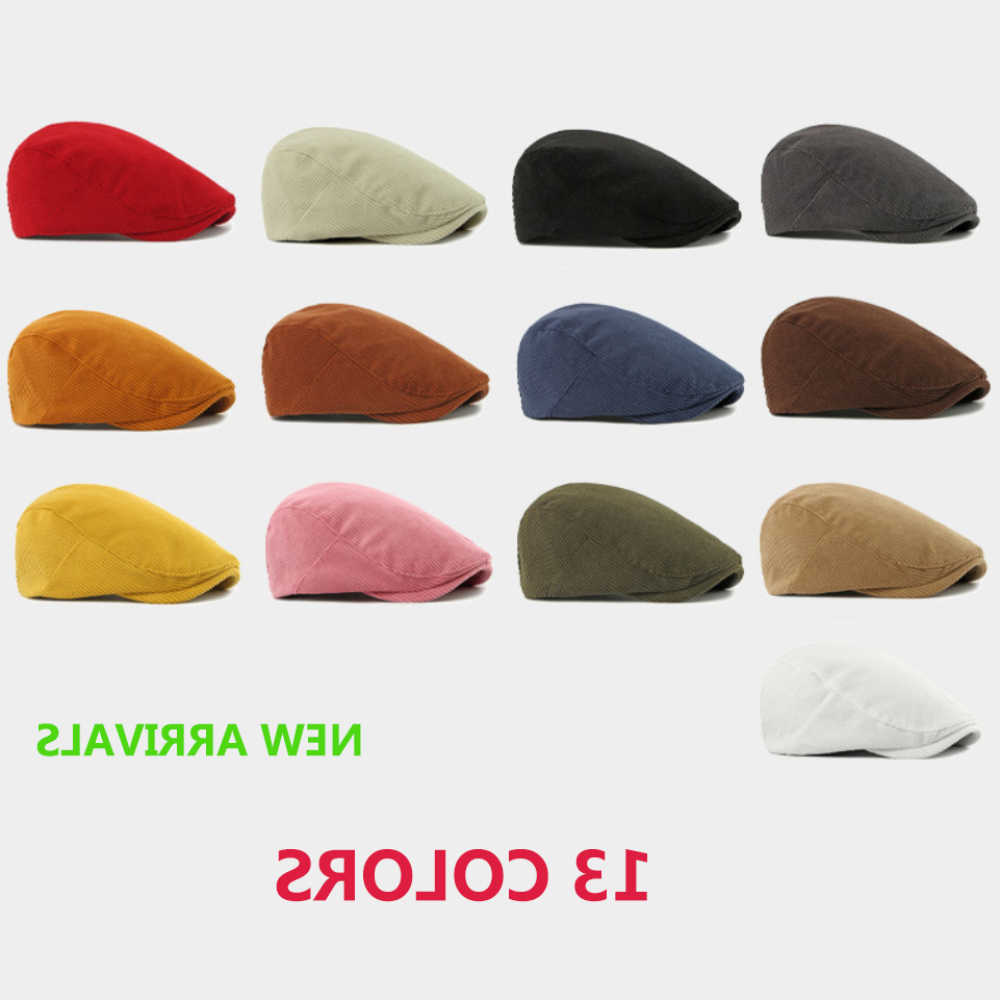 Mens HT5036 Berets Women Spring Autumn Winter Cap Artist Painter Beret Hats Male Female Flat Cap Adjustable Corduroy Beret Caps S261016KATD