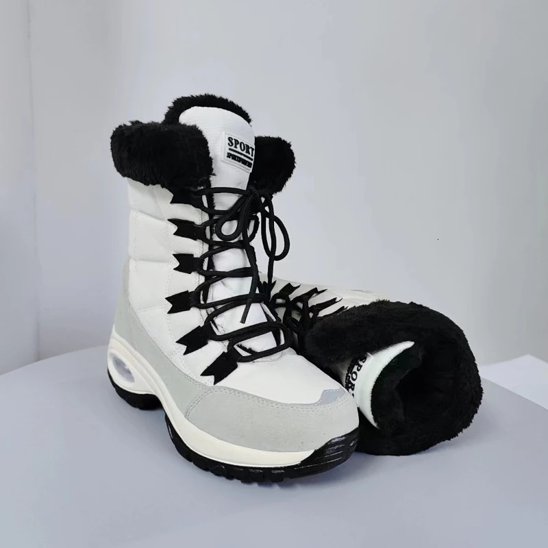 Winter Women's Plush Fashion Cotton Shoes Large Platform Anti Slip Snow Boots Outdoor Work High Quality Comfortable Calf Boots 261016