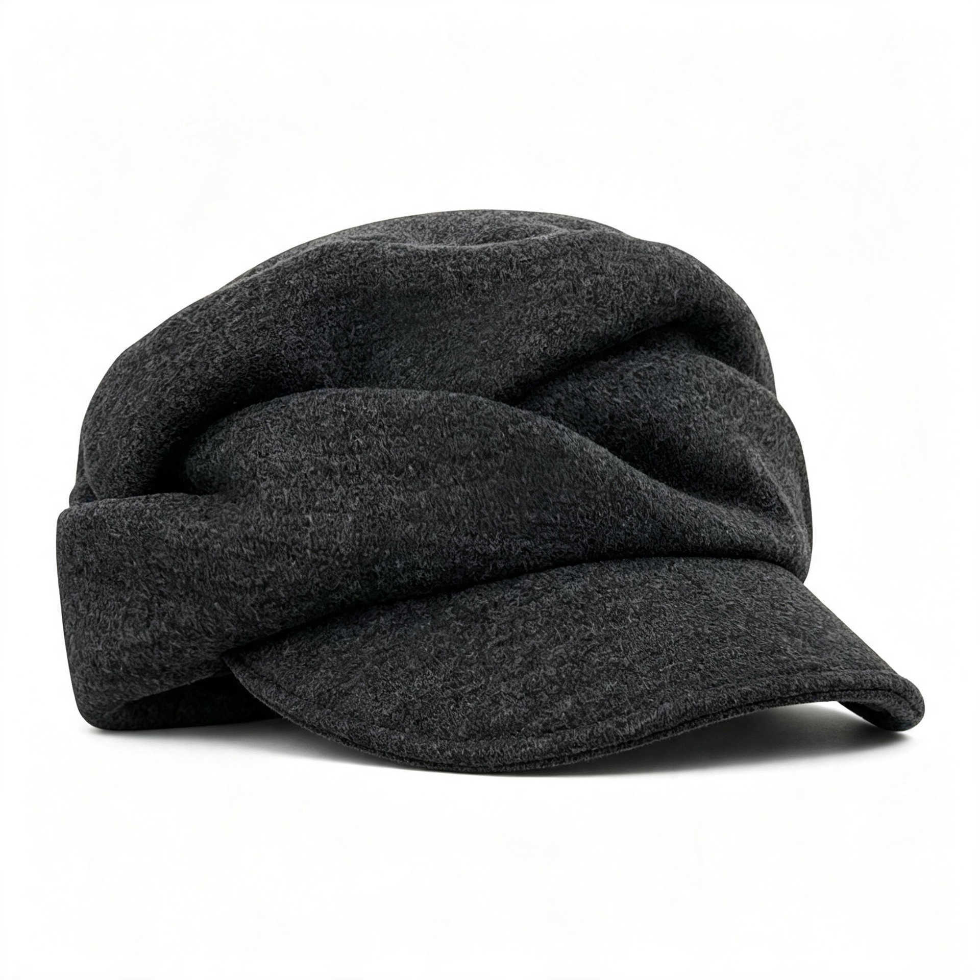 Autumn Women's Winter Warm Beret Vintage Wide Brim Woolen Hat Korean Style Face Slimming Beanie Knit Hat S261016M09R