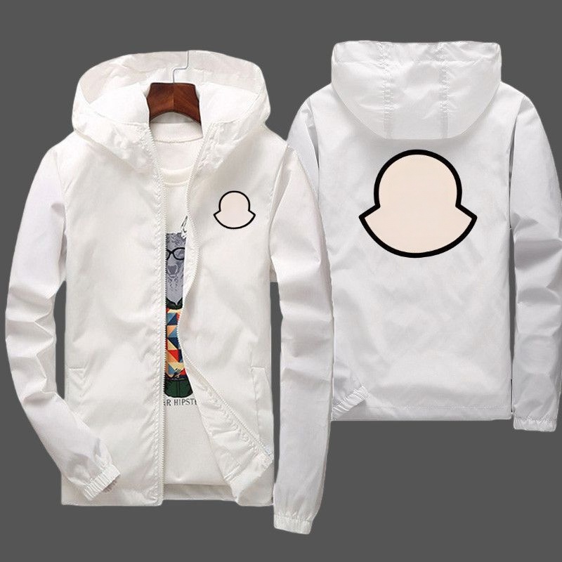 Men Hooded Windbreaker Jacket Zip up Lightweight Thin Outerwear Long Sleeve Casual Sun Protection Coat Outdoor Daily