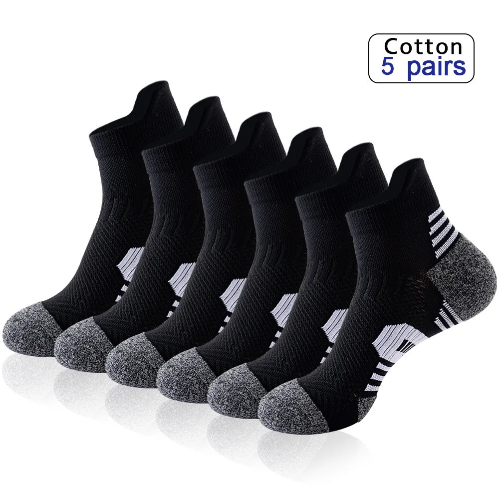 5Pair Professional Fitness Sports Socks Towel Bottom NonSlip Running Men Women Short QuickDrying Training Sox 261014