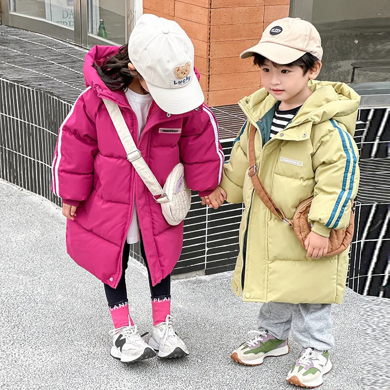 310 Years Winter Keep Warm Boys Jacket Thick Solid Color Detachable Hat Hooded Coat For Kids Children Outerwear 261016