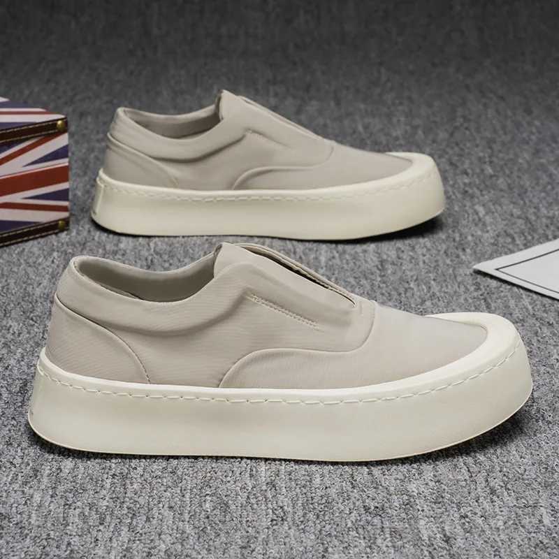 Casual Shoes 2026 Hot Sale Men's Chunky Platform Slip On Casual Shoes Breathable Soft Lazy Loafers Fashion Thick Sole Daily Walking Sneakers H2
