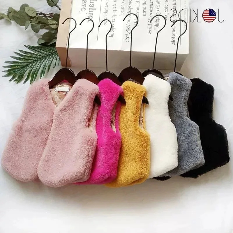 Boys and Girls Plus Cotton Vest Fur Vest Winter 1-3-6 Year Old 12 Baby Outer Vest Fashion Casual261016