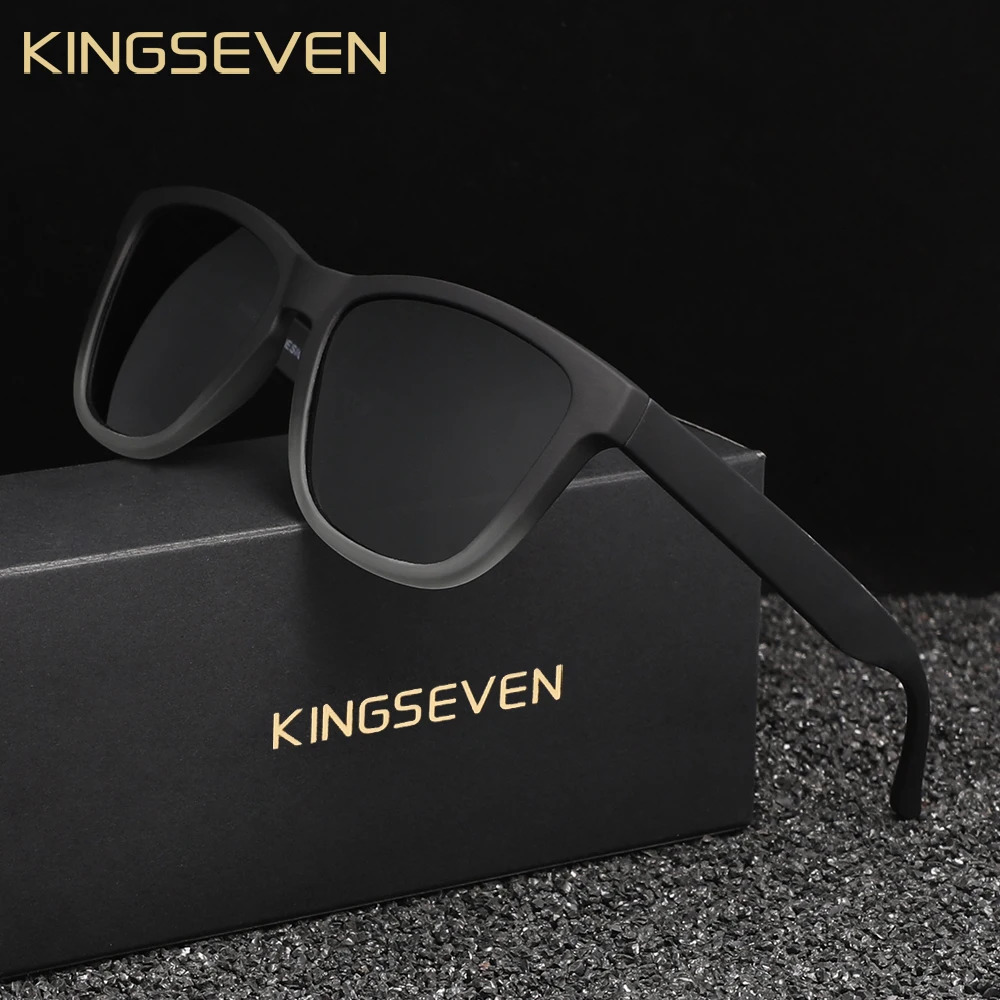 KNGSEVEN Trendy Round Sunglasses Men Women Causal Polarized Anti-UV400 Glasses Outdoor Causal Black Frame Driving Eyewear 261016
