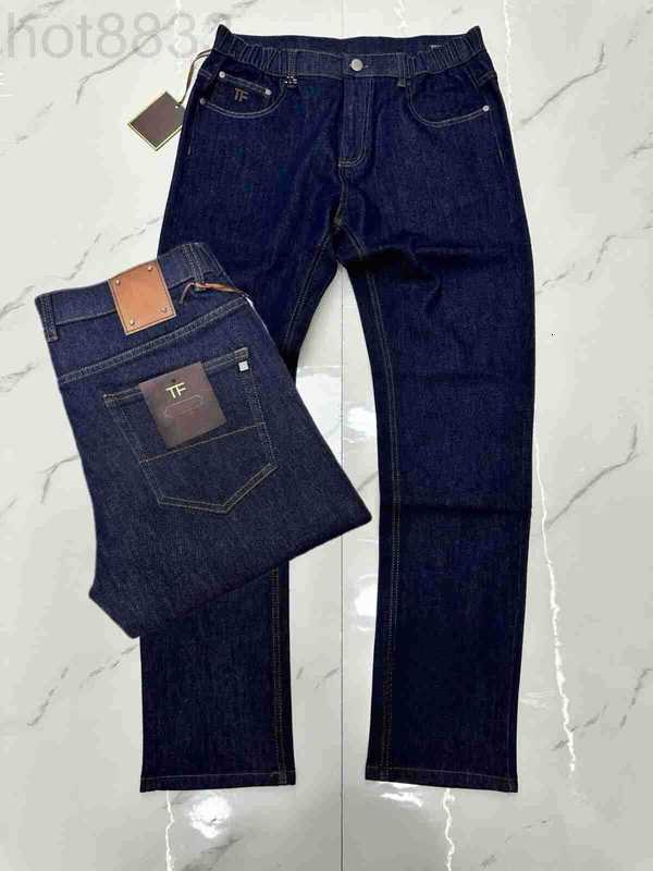 Men's Jeans Designer Mens Dark Thick Trousers Straight Slimming Cut Retro Classic Style Simple Wear ZZRR