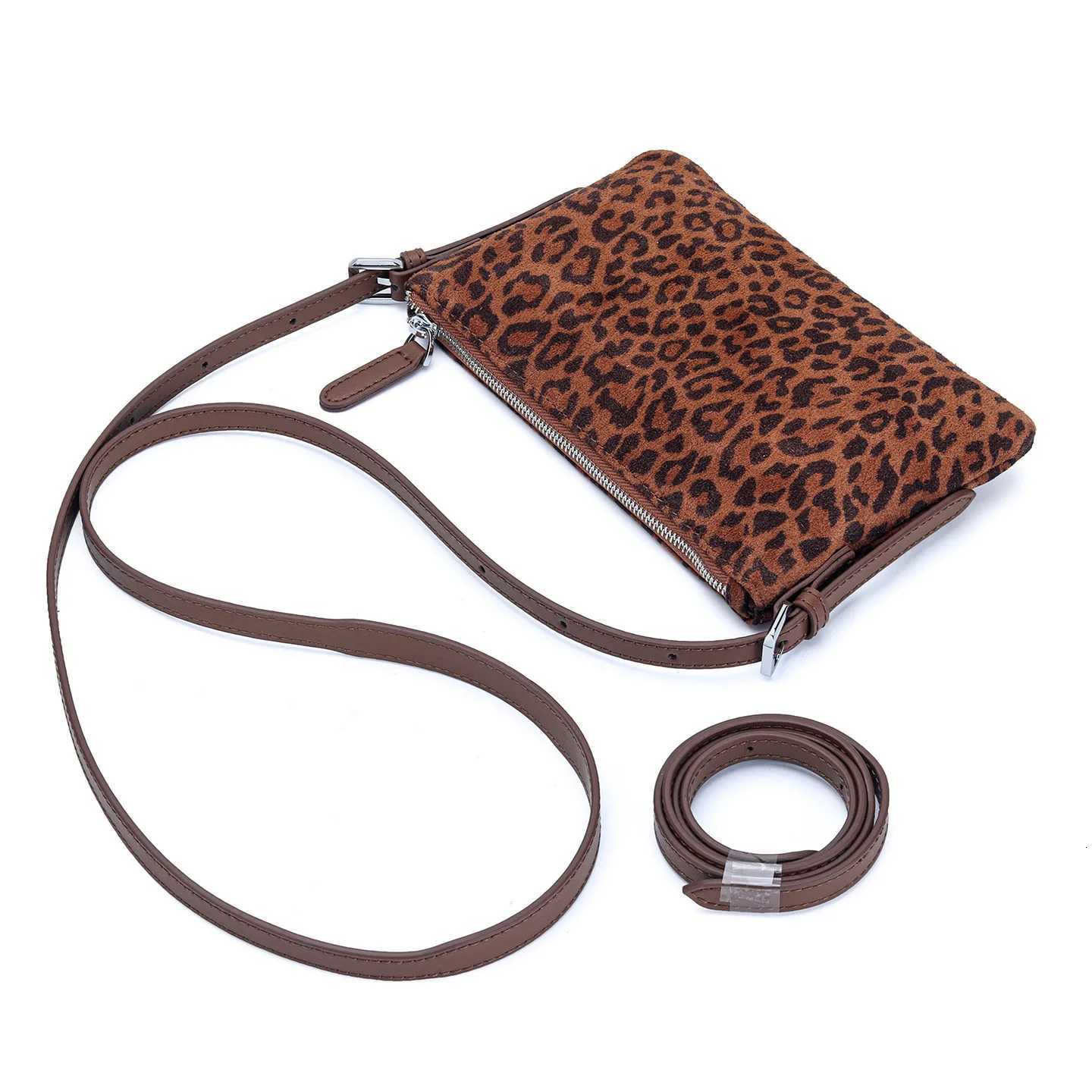 Totes Suede Leather Women Messenger Bags Small Cowhide Ladies Clutch Wallet Leopard Print Female Shoulder Bags Cell Phone Purse Bolsas X261016