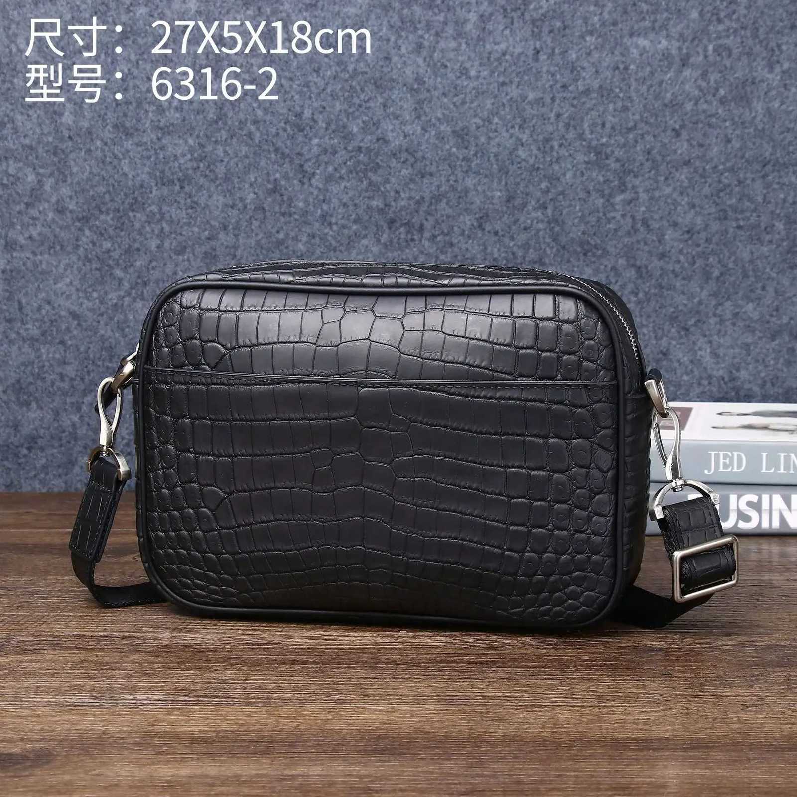 Cross Body New Alligator Men's Handbags Cow Genuine Leather Male Shoulder Bag Crossbody Bags Boy Matte finish leather Messenger Bags H261016