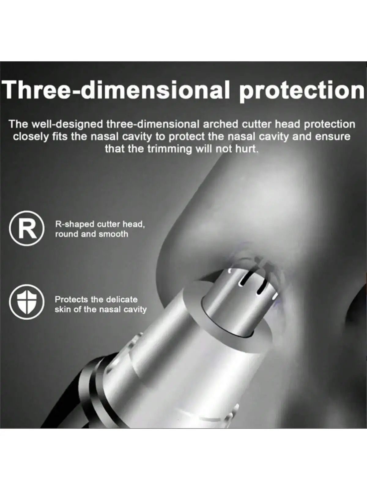 Nose Hair Ear Trimmer For Men Stainless Steel Manual Washable Portable Hair Remover Battery-Powered Without Battery 261016