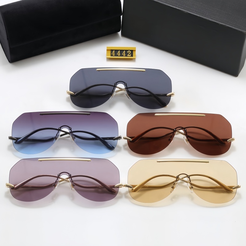 Trendy oversized one piece wraparound sunglasses rimless shield gradient lens sun glasses uv protection fashion shades daily wear driving with box 4
