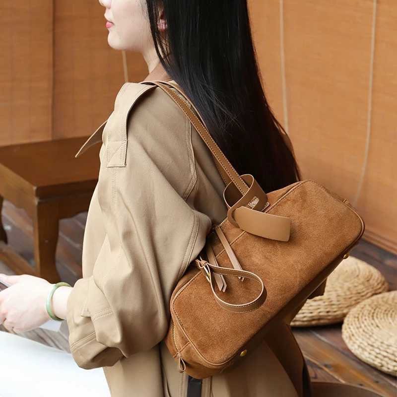 Totes Womens Genuine Suede Bag Underarm Shoulder Bags Luxury Designer Totes Ladies Handbags Large Capacity First Layer Cowhide Bags X261016