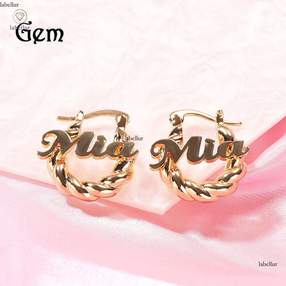 Moissanite Jewelry New Fashion Creative DIY Letter Hip Hop Style Niche Personality 925 Sterling Silver 18K Gold Women's Earrings f