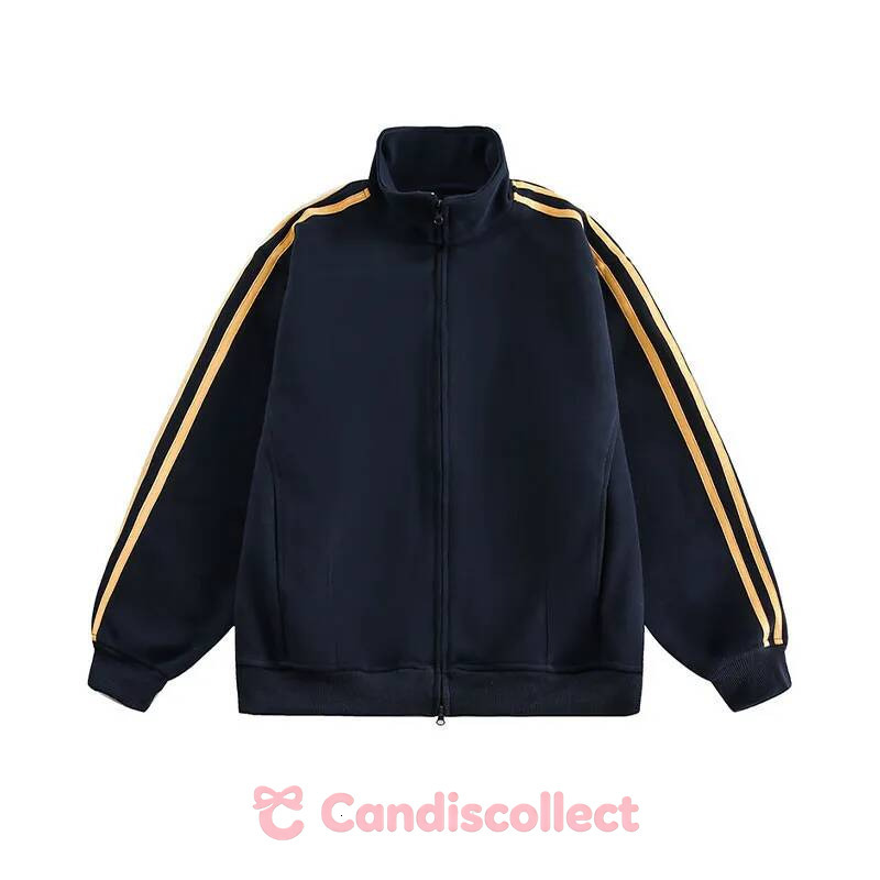 individual Jacket stand up collar a trendy brand for both men women in spring and fall loose fitting double headed zippers couple's jacket with