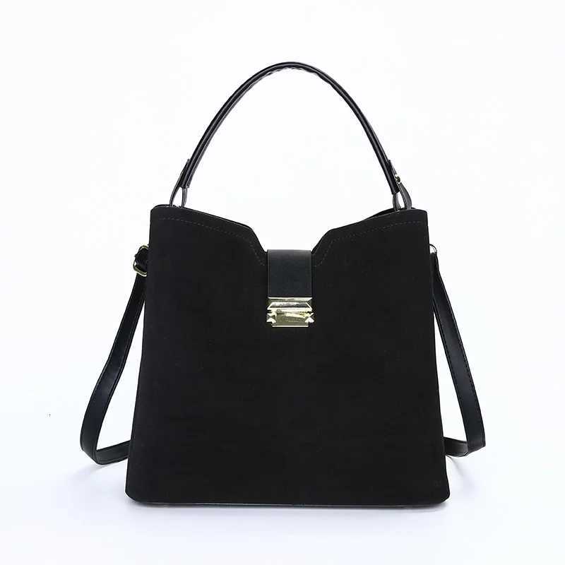Totes Versatile Bucket Shoulder Bags Women Luxury Designer Suede PU Leather Messenger Crossbody Bags Ladies Casual Solid Color Handbag X261016