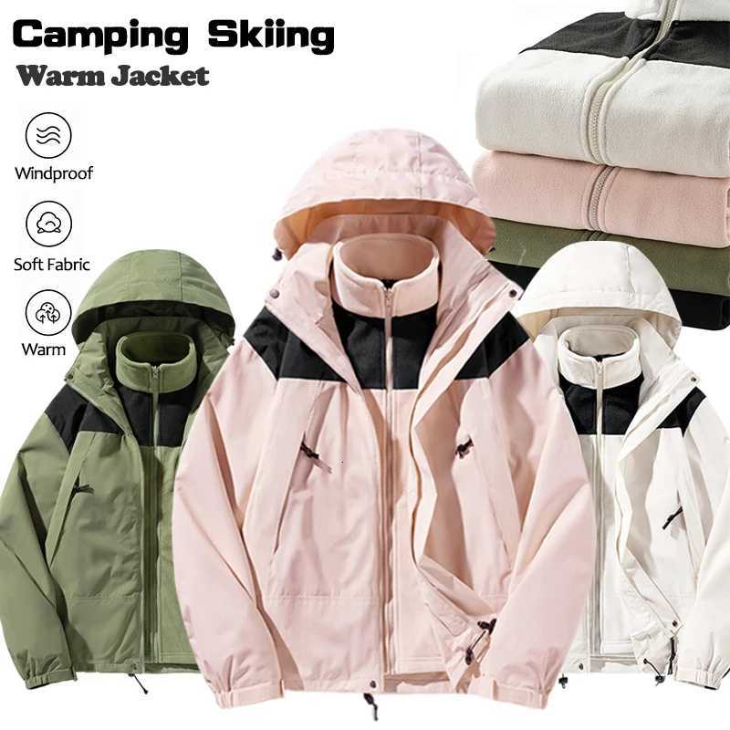 Outdoor Jackets Hoodies New Three-in-one Outdoor s Simp Fashion Suitab Men Women Wear Waterproof Breathab Fabric Cam Skiing WarmT261016