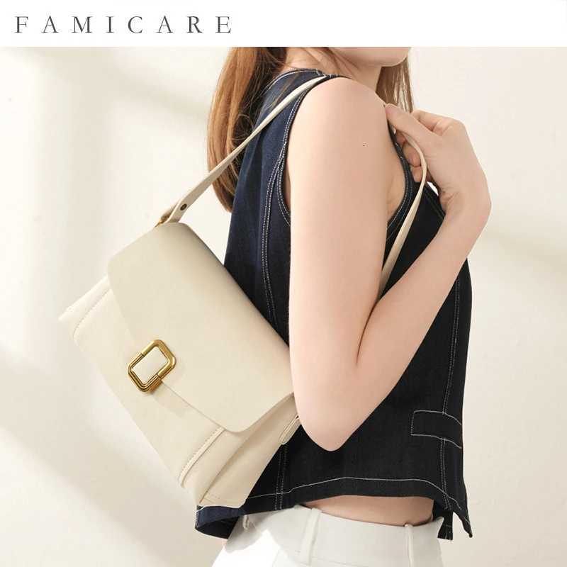 Shoulder Bags New Ladies Fashion Versatile Underarm Single Shoulder Small Square Bag Women's Genuine Leather Commuting Crossbody Handbag H26101