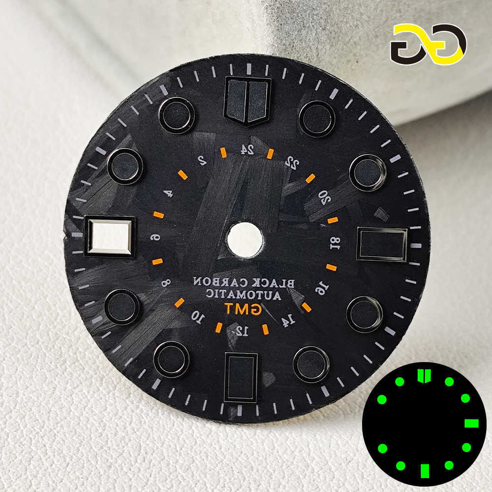 Carbon 28.5mm Fiber Dial C3 Green Luminous Fits NH34 NH35 ment cessories NH34 Dial Mechanical Parts es Man S261016INL6