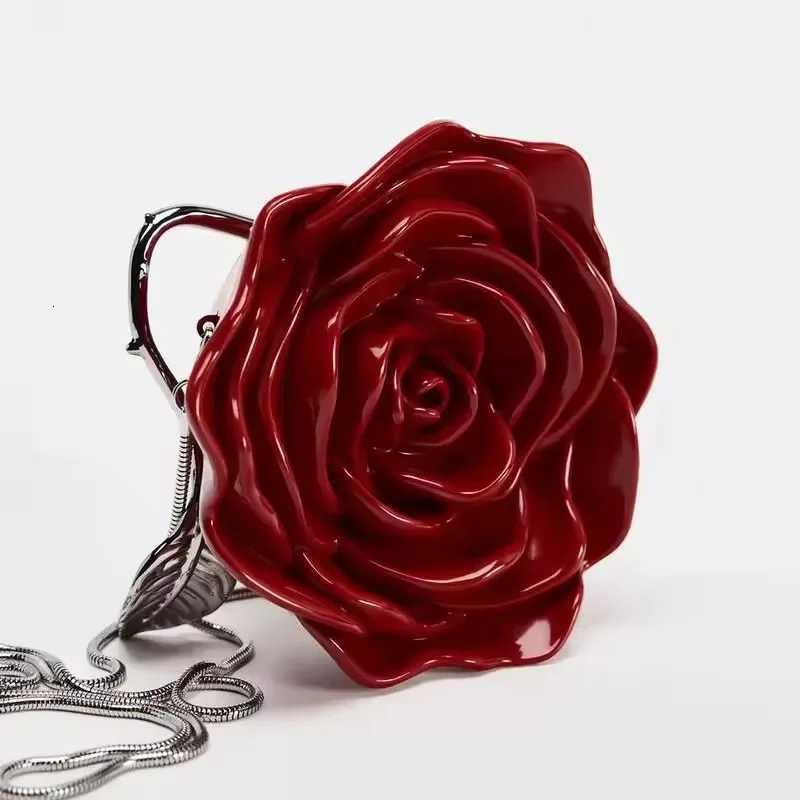 Cross Body Fashion Acrylic Bright Flower Shoulder Bag Silver Banquet Chain Bag Small Wallet Handbag Funny Party Bag Women Handbag H261016