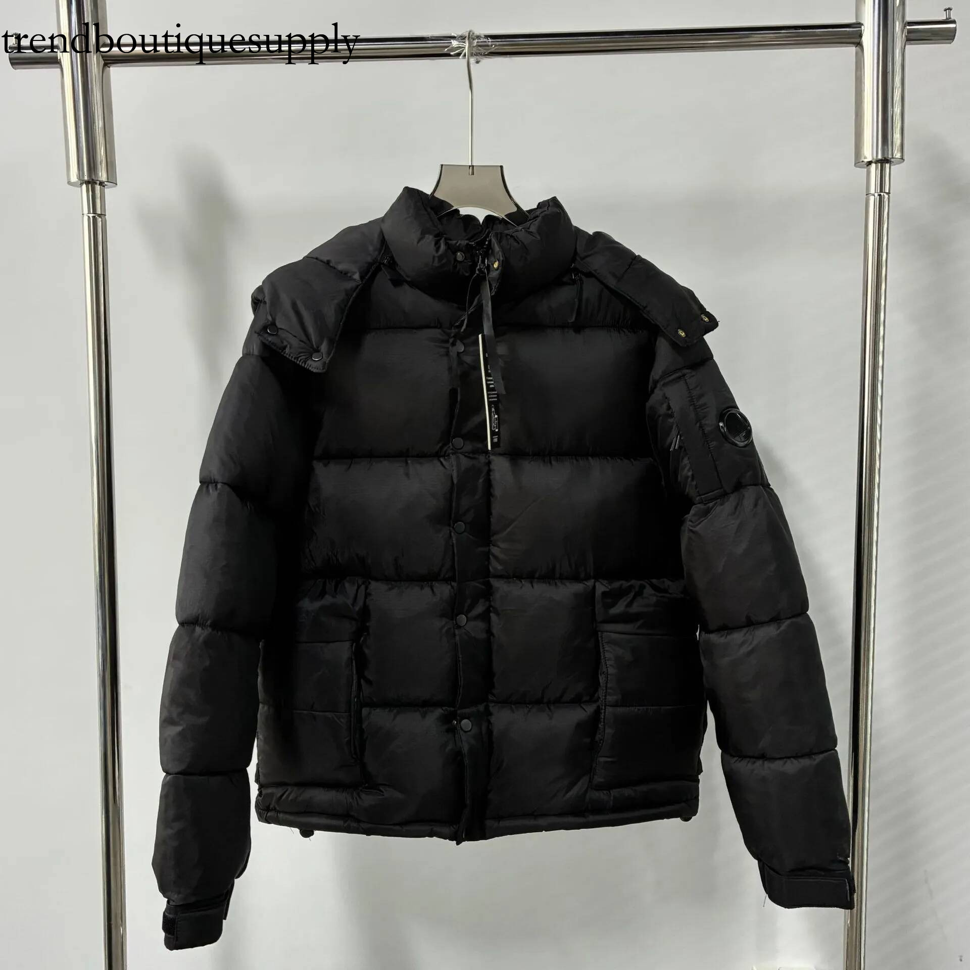 Designer Companyy Hooded Cotton Down Lens Glasses High Street Fashion Couple Style Streetwear Pullover Casual Coat for Autumn Winter b00