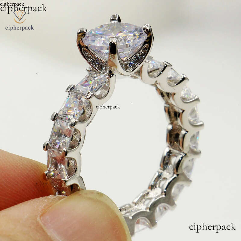 Victoria Wieck Jewelry Hot Sale Real Sterling Sier Round Shape White Topaz CZ Dia Women Wedding Princess Band Ring Gift 5a