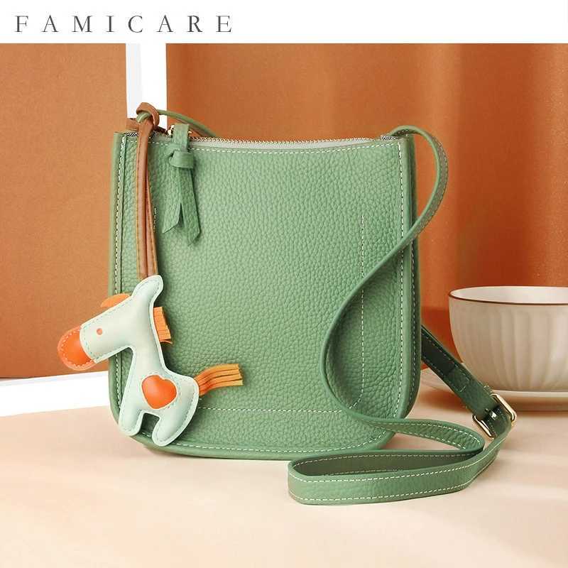 Shoulder Bags Women's Genuine Leather Single Shoulder Bag Hot Sale Fashionable Minimalist Messenger Casual Solid Color Ladies Mini Phone Bag H2