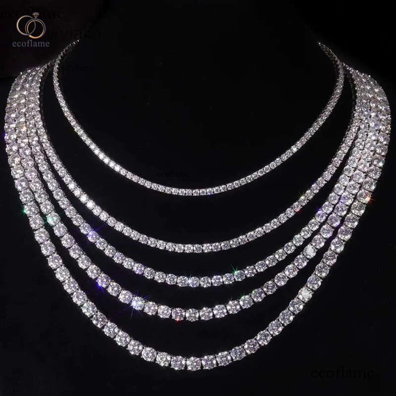 Item High Quality Hip Hop Bling Sterling Sier 3MM 4MM D Color Lab Dia Moissanite Tennis Chain