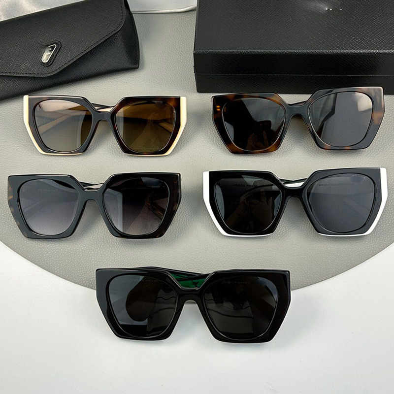 European American New Style Pujia Women's P Brand Large Frame Sunglasses Spr15w Color Block High-Quality UV Protection High-Quality