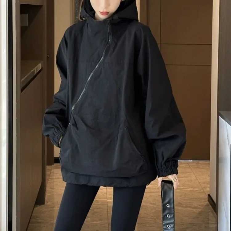 Women Men's Jackets Harajuku Style Jacket Korean Fashion Streetwear Oversize Zipper Hooded Vintage Y2k Jackets Windbreak Casual Coat N261016