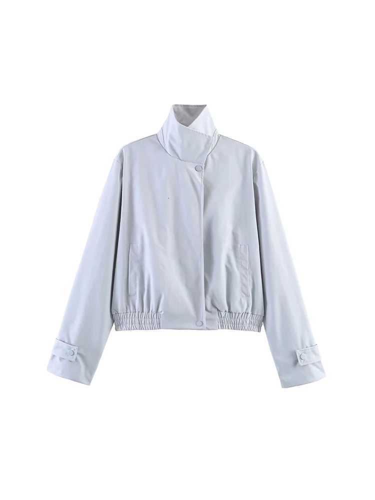 New Men's Jackets TFMLN 2026 Women Classic Long Sleeve Bomber Coats Casual Solid Stand Collar Zip Up Oversize Jackets Female Daily Streetwear N
