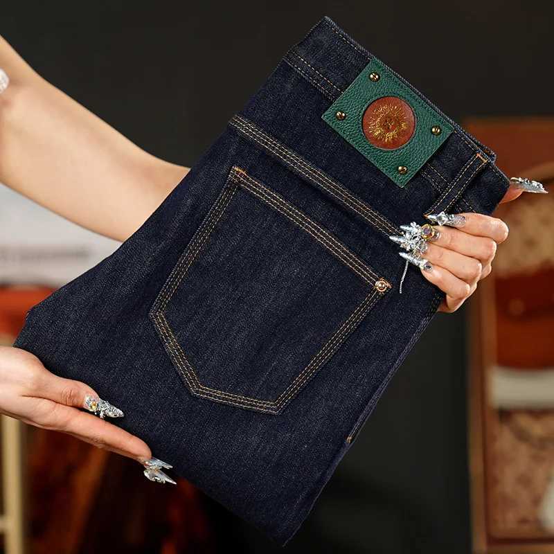 Men's Jeans Black Original Color Jeans Men's High-end Fashion 2025 New Men's Casual Elastic Slim Fit Trendy Brand Light Luxury PantsT
