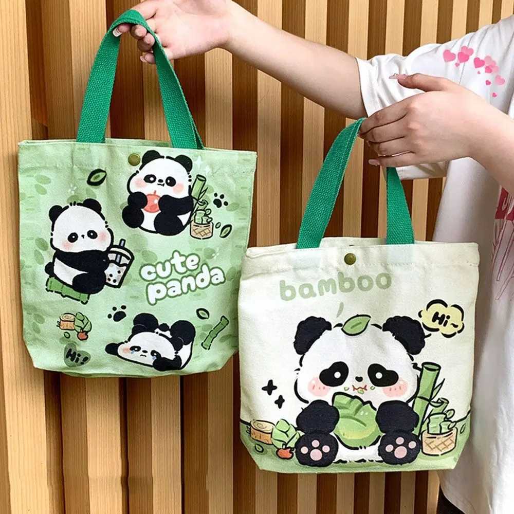 Evening Bags Gifts Portable New Panda Tote Bag Panda Snack Bag Large Capacity Lunch Bags Wrist Bag Coin Bag Work Commuting Handbags H261016