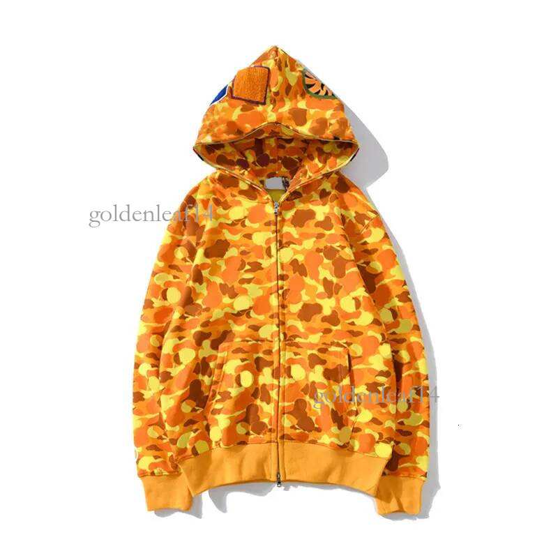 ape hoodie Designer Shark Hoody Classic Full Zip Up Outerwear High Quality Mens Womens Fashion Camouflage Print Single Cap Hoodie Hot Sale bathing A