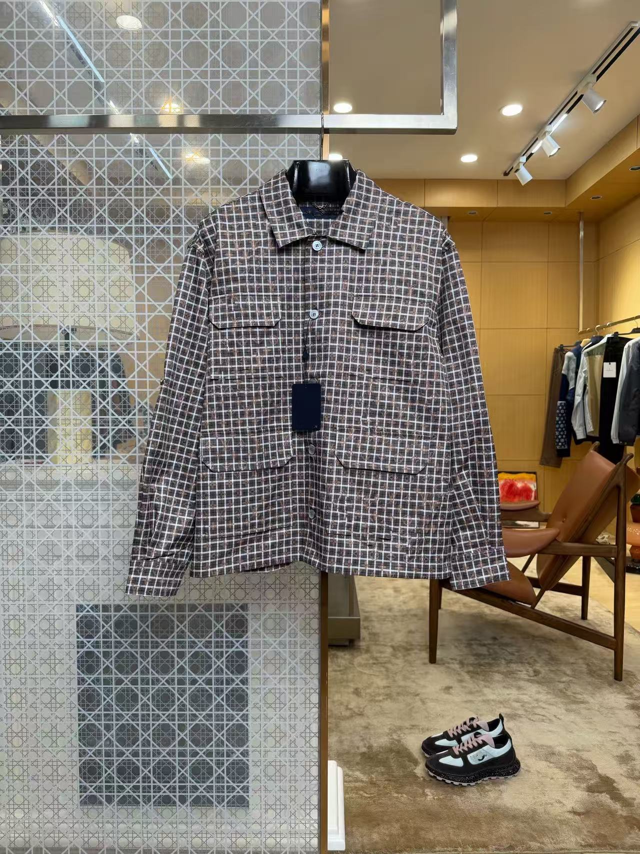 Designer Cross-Border European-Style 2026 High-Quality Pocketed Plaid Work Shirt Jacket 3201