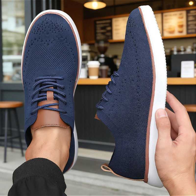 Casual Shoes Comfortable Men's Knit Sports Shoes Soft Sole Breathable Lightweight Non-slip Casual Sneakers for Walking Running Indoor Outdoor H
