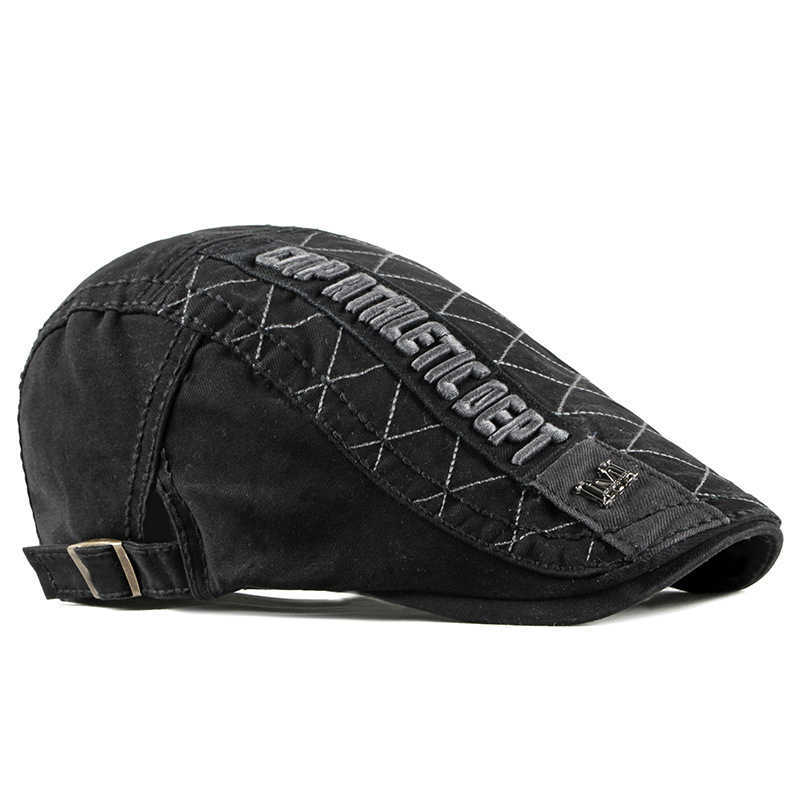Men's Casual Hats Retro Berets Hat For Women Cotton Visors Embroidery Herringbone Flat Caps Artist Peaked Newsboy Cap S2610166UJ1
