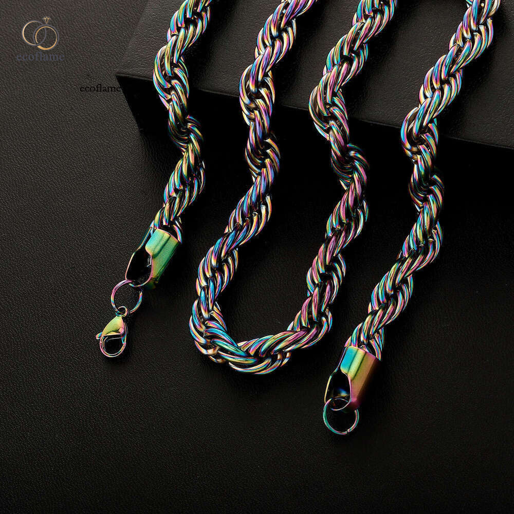 Luxury Jewelry titanium hardened colorful twisted chains unisex 925 Sterling Silver 18K Gold bracelets and necklaces direct from the manufacturer