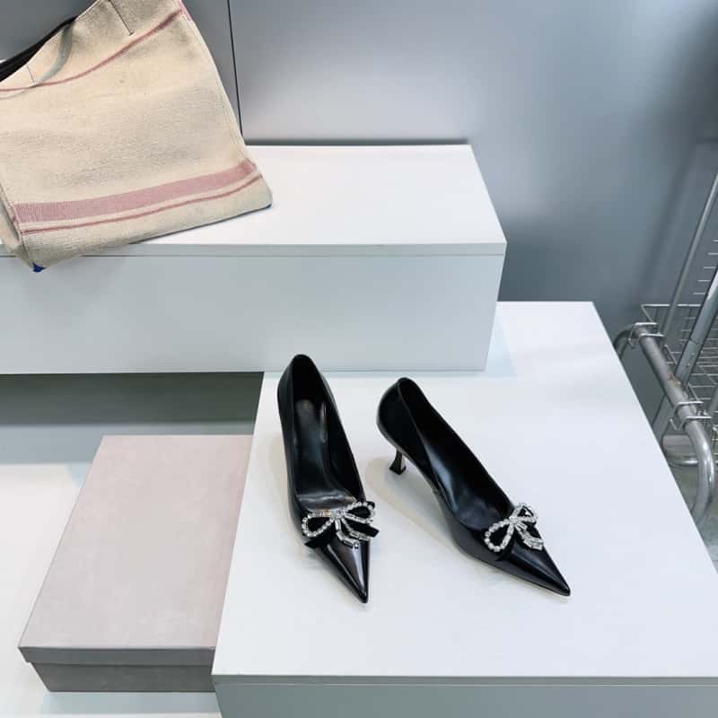 Spring Summer New Rhinestone Bow Pointed Toe High Heels Hot Drill Women Pumps Wedding Shoes