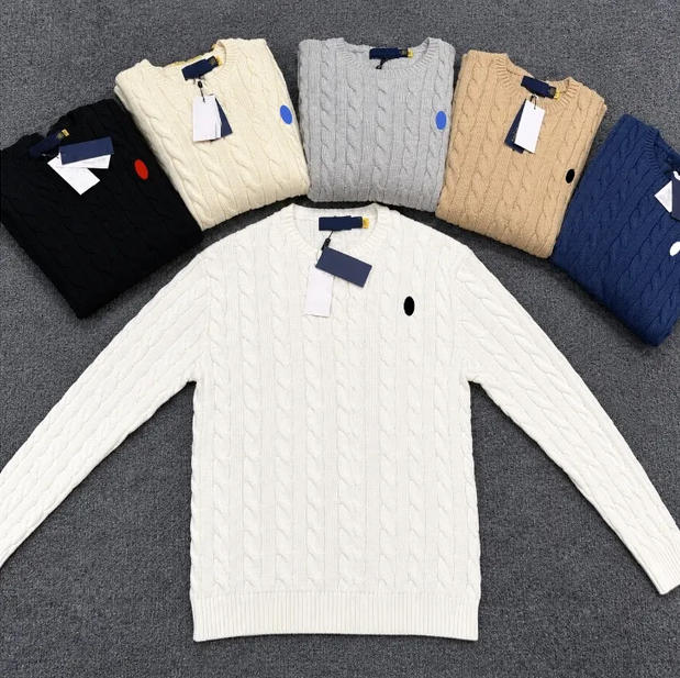 Ralf designer Polo Sweater Men Cashmere women Sweater Polo Quarter Zip Embroidery Womens pull Jumper Wool Knit Cardigan Wweaters Femme Jackets Long