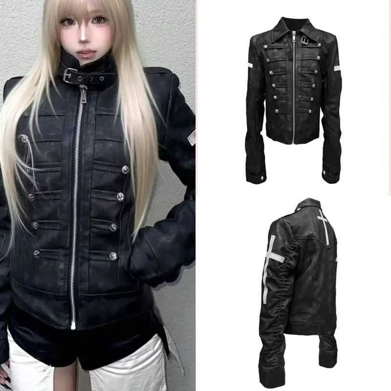 Vintage American Men's Subculture Jackets Punk Jacket Long Sleeve Black Coat Slim Gothic Streetwear Casual Outerwear Daily Outfits 2026 N261016