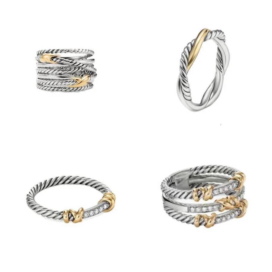2026 Designer Vintage Unisex Niche Twist Braided perfume cologne Diamond Fashion Punk Jewelry Multi Layer Ring High Quality ss9