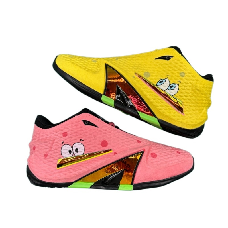 SpongeBob Ja 4 Kids Basketball Shoes for sale Zombie Phantom Radar Black White Rise Dark Mode University Red Jaws Outdoor Sneakers size US4--12