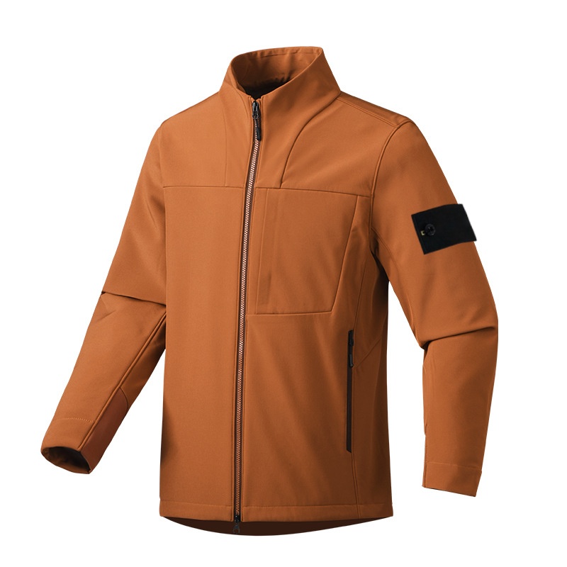 Softshell-shelljas voor heren Lente Herfst stenen windjack Buitensportjas winddicht Waterdicht Geïntegreerde opstaande kraag Klimmen Lichtgewicht ja