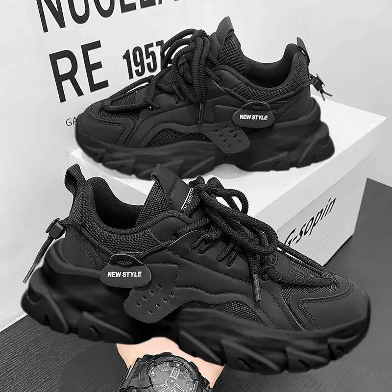 Casual Shoes Men's Thick Sole Sport Shoes Simple Fashionable Casual Sneaker High Quality Rubber Plastic Male Athletic Shoes Chunky Sneakers H26