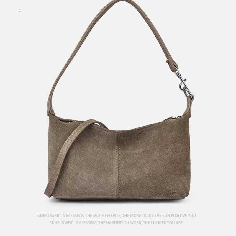Shoulder Bags 2026 New Arrival Suede Small Shoulder Bag Cowhide Solid Color Top Handle Handbags for Daily Use Female Crossbody Bags 0A H261016