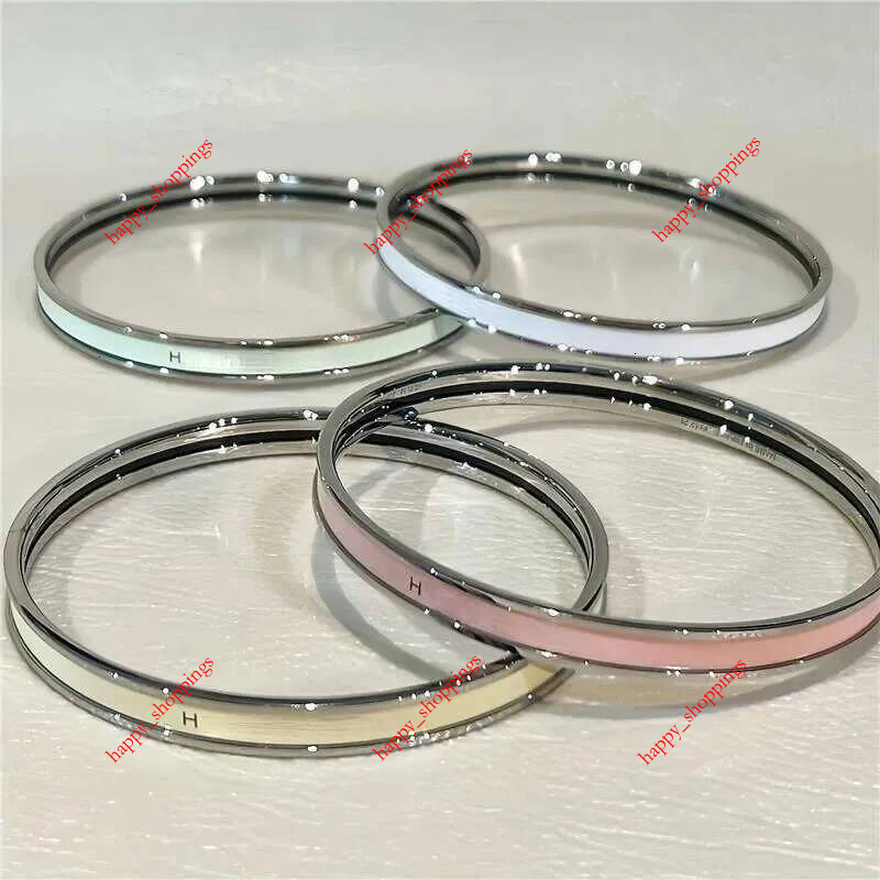 Designer luxury Bracelet Titanium Steel Enamel Bangle 18k rose gold Letter Fashion Jewelry Luxury Stylish Stackable Accessory Women Men