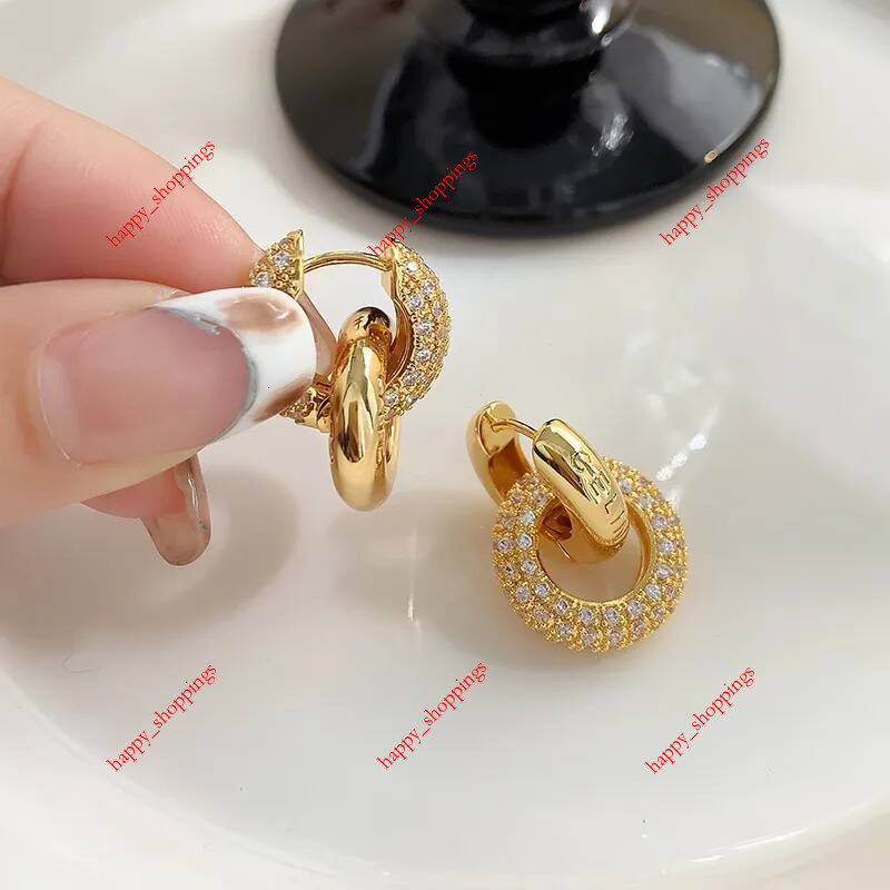 Luxury Earrings Designer Fashion C Letter Jewelry Women Rhinestone Crystals Hoop Female Stud For Party Weddings Vacation Gift